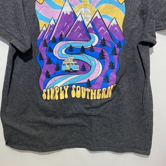 Simply Southern Women's Gray Elevate your Soul Short Sleeve Shirt Size Large - Picture 6 of 6